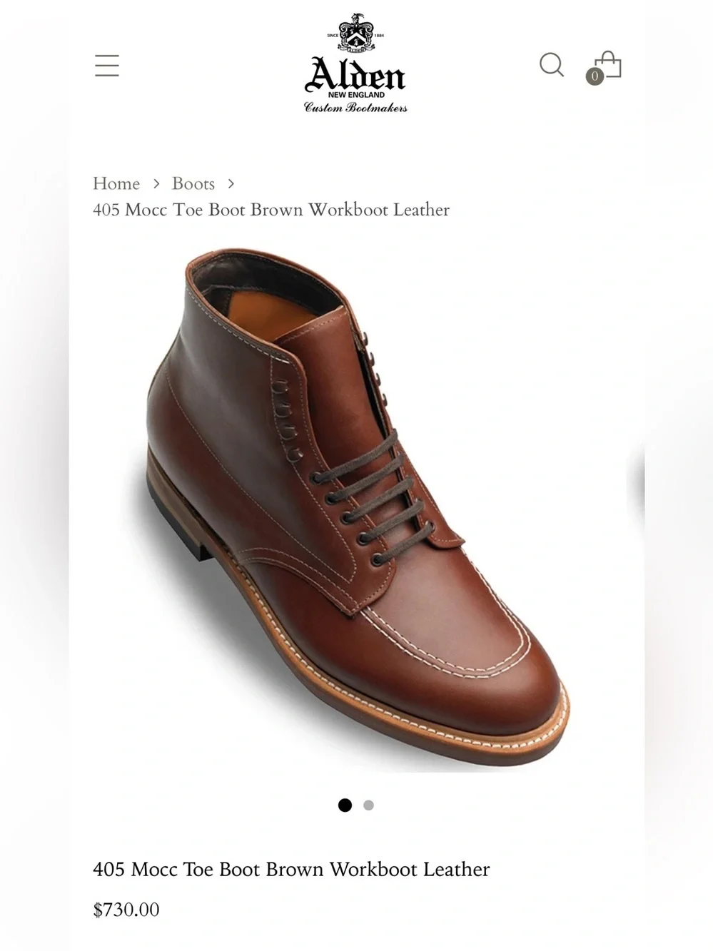 NWOT Alden Mocc Toe Workboot 405